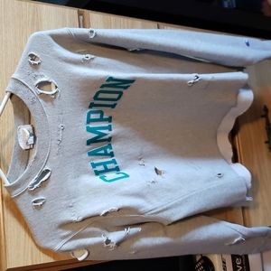 Champion distressed cropped sweatshirt